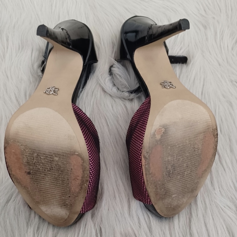 Rock & Republic Black & Pink High Heel Shoes Size 9.5 - Picture 7 of 9